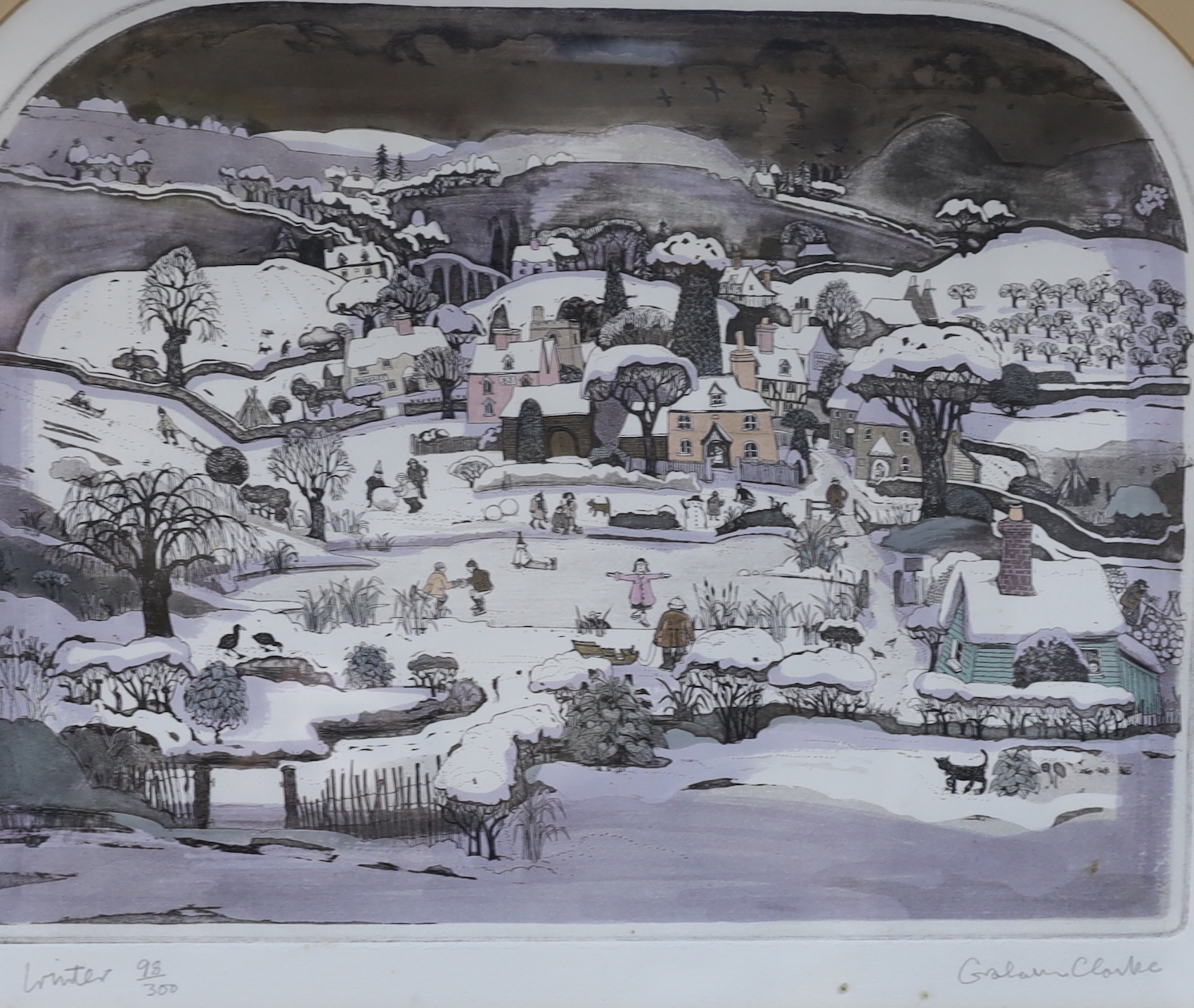 Graham Clarke (b.1941) set of four colour etchings, 'The Four Seasons', signed in pencil, limited edition of 300, 38 x 30cm